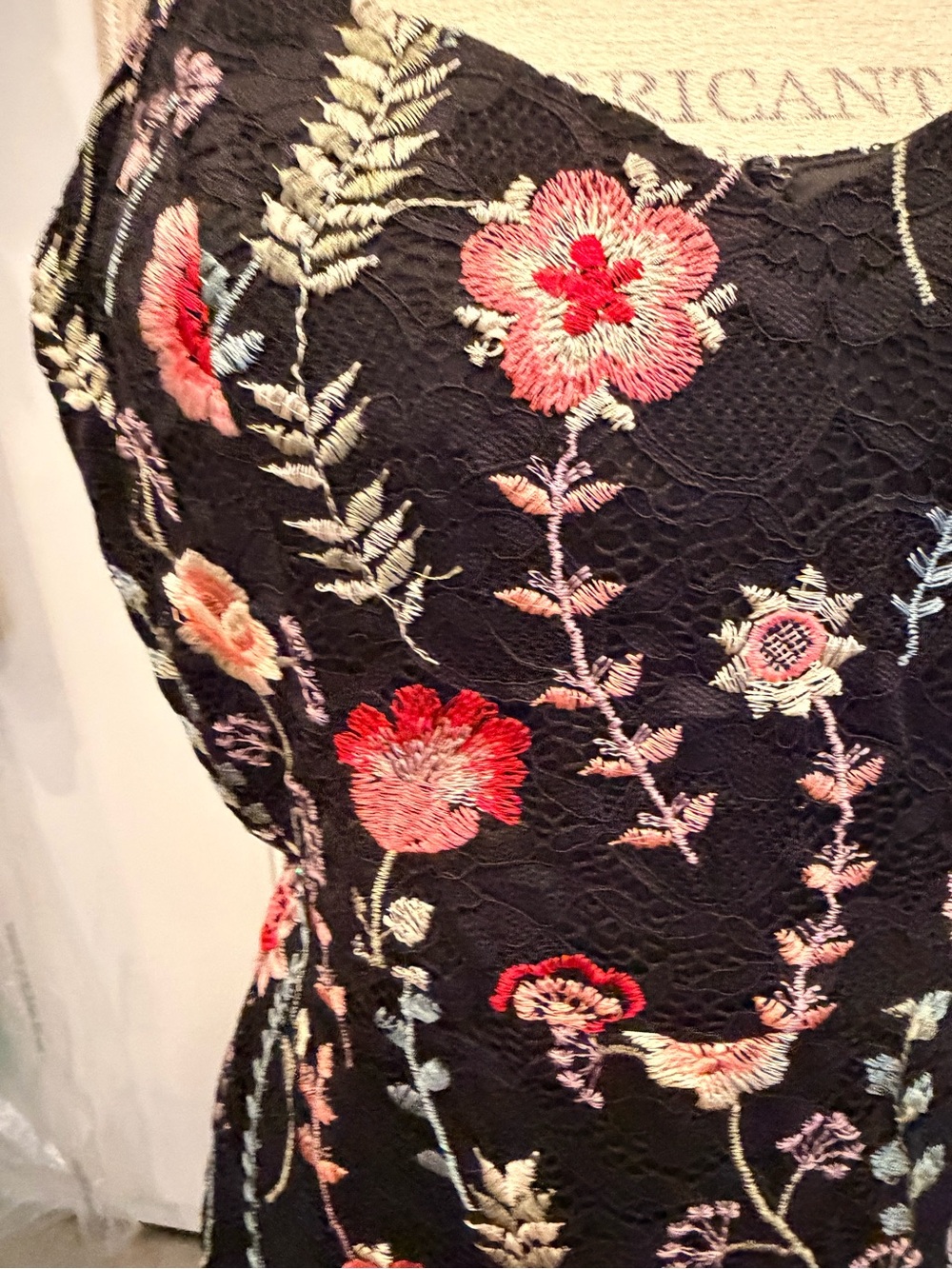 Siena Black Floral Embroidered with zipper closure Dress size 10 - Picture 2 of 5